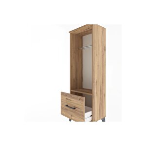 Arges Dolap Tek Raflı Tek Çekmeceli Tek Askılı 44x30x134 Çam-çam