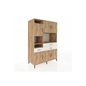 Kronos Dolap 9 Raflı 3 Çekmeceli 6 Kapaklı 132x59x195 Çam-çam/aytaşı