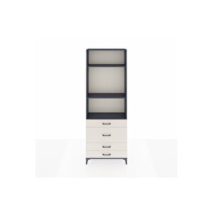 Arges Dolap 3 Raflı 4 Çekmeceli 88x30x243 Antrasit-aytaşı