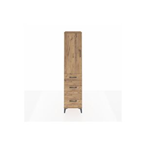 Hyperion Dolap Tek Raflı 3 Çekmeceli Tek Askılı 44x44x195 Çam-çam