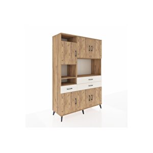 Hyperion Dolap 9 Raflı 3 Çekmeceli 6 Kapaklı 132x44x195 Çam-çam/aytaşı