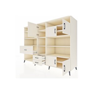 Kronos Dolap 13 Raflı 3 Çekmeceli 5 Kapaklı 220x59x163 Aytaşı-aytaşı