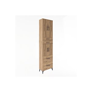 Arges Dolap 5 Raflı 4 Çekmeceli 4 Kapaklı 60x30x243 Çam-çam