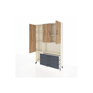Arges Dolap 6 Raflı 3 Çekmeceli 3 Kapaklı 132x30x195 Aytaşı-çam/antrasit