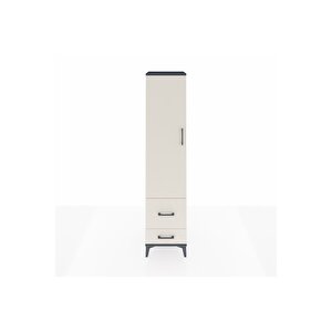 Hyperion Dolap 2 Raflı 2 Çekmeceli Tek Askılı 44x44x195 Antrasit-aytaşı