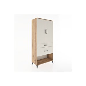 Hyperion Dolap 3 Raflı 2 Çekmeceli 2 Kapaklı 88x44x195 Çam-aytaşı