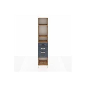 Arges Dolap 3 Raflı 4 Çekmeceli 44x30x221 Çam-antrasit