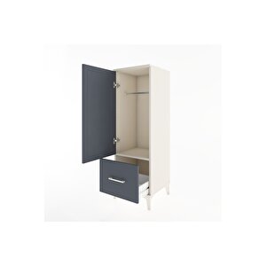 Hyperion Dolap Tek Raflı Tek Çekmeceli Tek Askılı 44x44x134 Aytaşı-antrasit