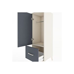 Hyperion Dolap Tek Raflı Tek Çekmeceli Tek Askılı 44x44x134 Aytaşı-antrasit