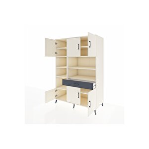 Kronos Dolap 10 Raflı Tek Çekmeceli 6 Kapaklı 132x59x195 Aytaşı-aytaşı/antrasit