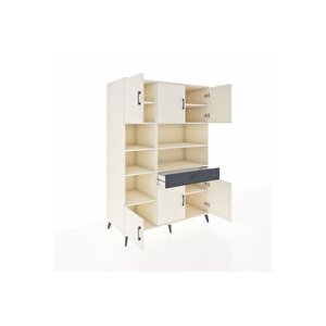 Kronos Dolap 10 Raflı Tek Çekmeceli 6 Kapaklı 132x59x195 Aytaşı-aytaşı/antrasit