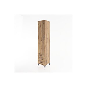 Hyperion Dolap 3 Raflı 3 Çekmeceli Tek Askılı 44x44x221 Çam-çam