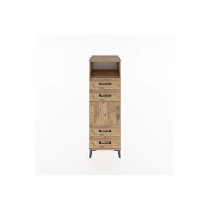 Hyperion Dolap 2 Raflı 4 Çekmeceli Tek Kapaklı 44x44x134 Çam-çam