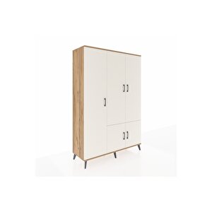 Hyperion Dolap 7 Raflı 5 Kapaklı Tek Askılı 132x44x195 Çam-aytaşı/çam