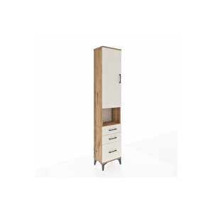 Arges Dolap 4 Raflı 3 Çekmeceli Tek Kapaklı 44x30x221 Çam-aytaşı