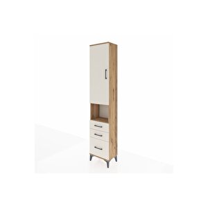 Arges Dolap 4 Raflı 3 Çekmeceli Tek Kapaklı 44x30x221 Çam-aytaşı