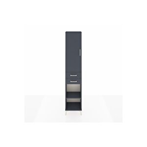 Arges Dolap 3 Raflı 2 Çekmeceli Tek Askılı 44x30x221 Antrasit-antrasit