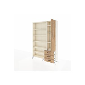 Arges Gardrop 9 Raflı 3 Çekmeceli Tek Kapaklı  132x30x195 Aytaşı-çam