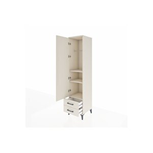 Hyperion Dolap 3 Raflı 2 Çekmeceli Tek Askılı 44x44x195 Aytaşı-aytaşı