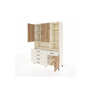 Hyperion Dolap 8 Raflı 5 Çekmeceli 3 Kapaklı 132x44x195 Aytaşı-çam/aytaşı