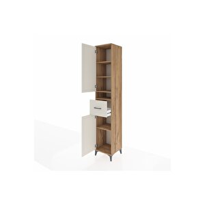 Hyperion Dolap 5 Raflı Tek Çekmeceli 2 Kapaklı 44x44x243 Çam-aytaşı