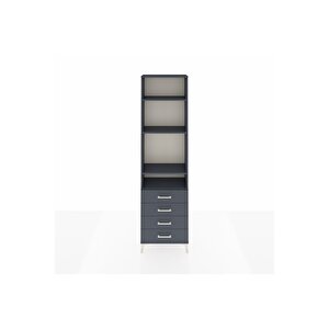Arges Dolap 4 Raflı 4 Çekmeceli 60x30x221 Antrasit-antrasit