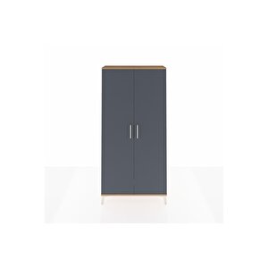 Arges Dolap 4 Raflı 2 Kapaklı 88x30x182 Çam-antrasit