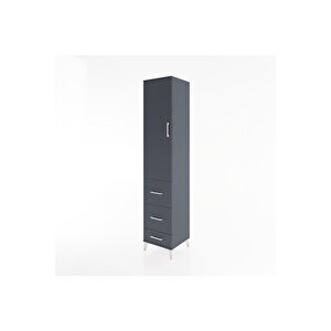 Hyperion Dolap 2 Raflı 3 Çekmeceli Tek Askılı 44x44x221 Antrasit-antrasit