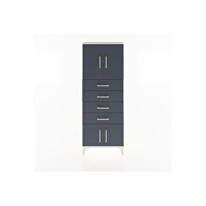 Arges Dolap 2 Raflı 4 Çekmeceli 4 Kapaklı 60x30x163 Aytaşı-antrasit