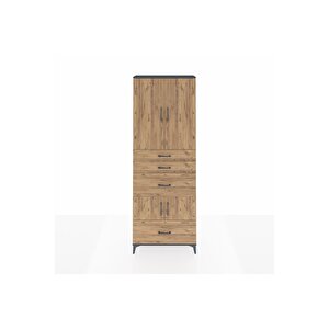 Arges Dolap 4 Raflı 4 Çekmeceli 4 Kapaklı 88x30x243 Antrasit-çam