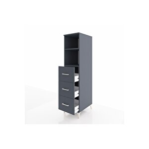 Kronos Dolap 2 Raflı 3 Çekmeceli 44x59x182 Antrasit-antrasit