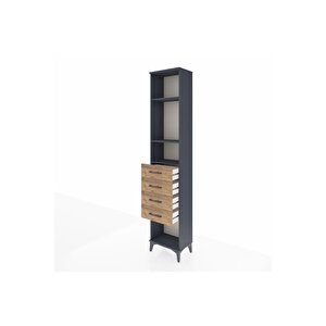 Arges Dolap 3 Raflı 4 Çekmeceli 44x30x221 Antrasit-çam