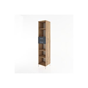 Hyperion Dolap 4 Raflı 2 Çekmeceli 44x44x221 Çam-antrasit