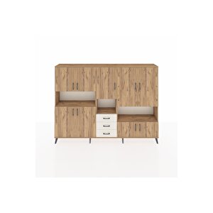 Arges Dolap 13 Raflı 3 Çekmeceli 9 Kapaklı 220x30x163 Çam-çam/aytaşı