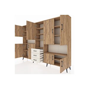 Arges Dolap 13 Raflı 3 Çekmeceli 9 Kapaklı 220x30x163 Çam-çam/aytaşı
