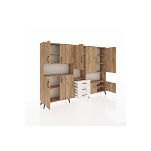 Arges Dolap 13 Raflı 3 Çekmeceli 9 Kapaklı 220x30x163 Çam-çam/aytaşı