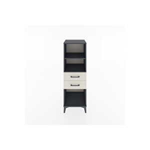 Hyperion Dolap 2 Raflı 2 Çekmeceli 44x44x134 Antrasit-aytaşı