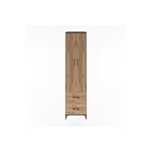 Hyperion Dolap 5 Raflı 2 Çekmeceli 2 Kapaklı 60x44x243 Antrasit-çam