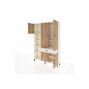 Arges Dolap 8 Raflı Tek Çekmeceli 5 Kapaklı 132x30x195 Aytaşı-çam/aytaşı