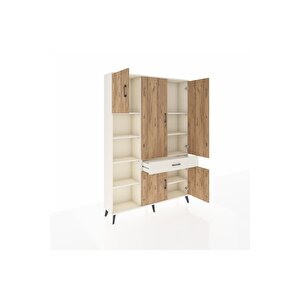 Arges Dolap 8 Raflı Tek Çekmeceli 5 Kapaklı 132x30x195 Aytaşı-çam/aytaşı