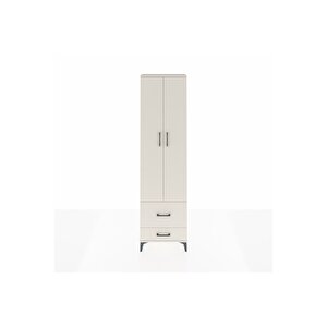 Arges Dolap 3 Raflı 2 Çekmeceli Tek Askılı 60x30x221 Aytaşı-aytaşı