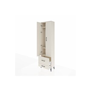 Arges Dolap 3 Raflı 2 Çekmeceli Tek Askılı 60x30x221 Aytaşı-aytaşı
