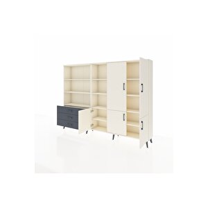 Arges Dolap 11 Raflı 3 Çekmeceli 5 Kapaklı 220x30x163 Aytaşı-aytaşı/antrasit