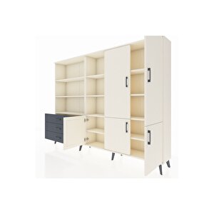 Arges Dolap 11 Raflı 3 Çekmeceli 5 Kapaklı 220x30x163 Aytaşı-aytaşı/antrasit