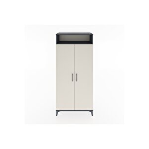 Hyperion Dolap 5 Raflı 2 Kapaklı 88x44x195 Antrasit-aytaşı