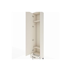 Arges Dolap 3 Raflı Tek Çekmeceli Tek Askılı 44x30x221 Aytaşı-aytaşı