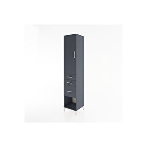 Hyperion Dolap 3 Raflı 3 Çekmeceli Tek Kapaklı 44x44x221 Antrasit-antrasit