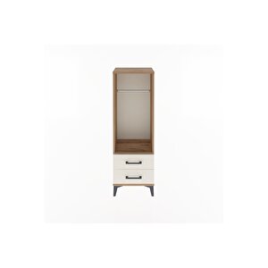 Arges Dolap Tek Raflı 2 Çekmeceli Tek Askılı 44x30x134 Çam-aytaşı