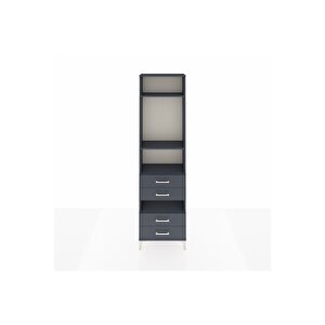 Arges Dolap 4 Raflı 4 Çekmeceli 60x30x221 Antrasit-antrasit