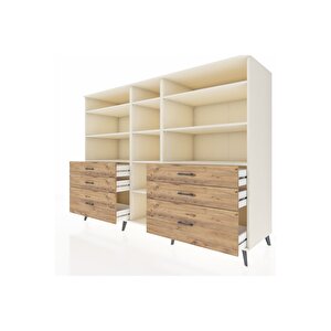 Kronos Dolap 10 Raflı 6 Çekmeceli  220x59x163 Aytaşı-aytaşı/çam
